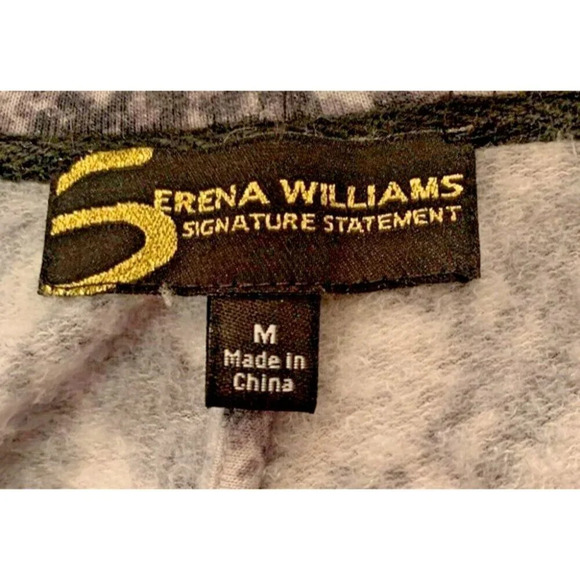 Serena Williams M Gray Animal Print Open Front Belted Long Sleeve Hoodie Jacket - Picture 5 of 6
